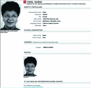 被通緝者姓名、性別、國籍、所涉罪名等標(biāo)注頭發(fā)、眼睛顏色等外貌特征配有至少一張照片每五年重新發(fā)布一次未歸案長期有效國際刑警組織官網(wǎng)發(fā)布的楊秀珠通緝令